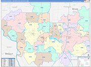 Carbondale-Marion Metro Area Wall Map Color Cast Style